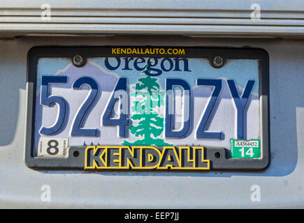 Oregon License Plate, USA Stock Photo