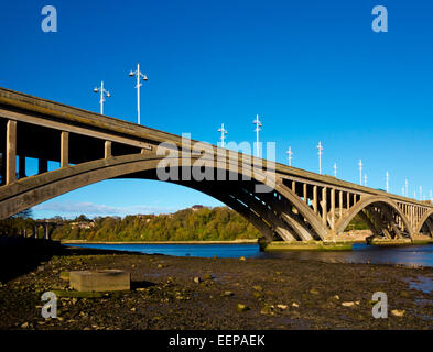 The Royal Tweed Bridge in Berwick Upon Tweed Northumberland England UK built 1928 and carried the old A1 road through the town Stock Photo