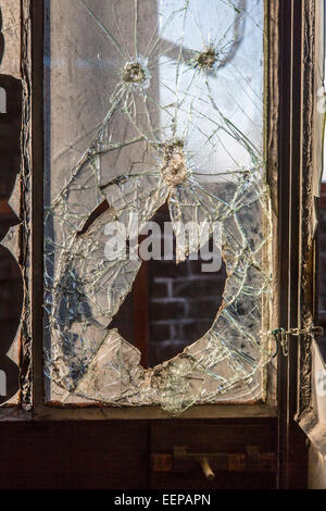 An image of a fragmented window hole Stock Photo - Alamy
