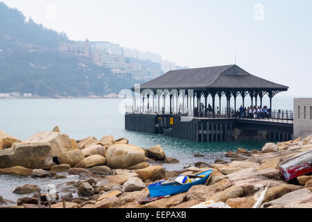 Blake Pier At Stanley - Wooden pier in Stanley Bay, Stanley, Hong Kong Island, China Stock Photo