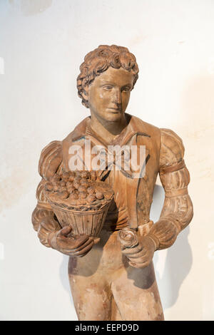 Statue exhibit in the Colonial Art Museum (Museo del Arte Colonial) in Cathedral Square, Havana, Cuba Stock Photo