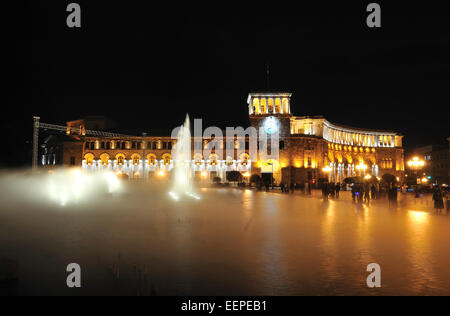 fountains-in-republic-square-hanrapetutyan-hraparak-during-light-and