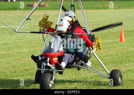 AIRBORNE WINDSPORTS model EDGE XT-912-L. A Weight-shift-control experimental aircraft with ROTAX model 912UL engine. Trike confi Stock Photo