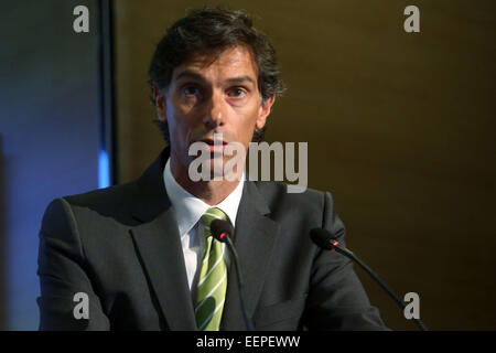 Sao Paulo, Brazil. 20th Jan, 2015. FIFA's Head of Corporate Social Responsability Federico Addiechi attends a press conference on FIFA World Cup Legacy Fund, at Arena Corinthians auditorium, in Sao Paulo, Brazil, on Jan. 20, 2015. © Rahel Patrasso/Xinhua/Alamy Live News Stock Photo