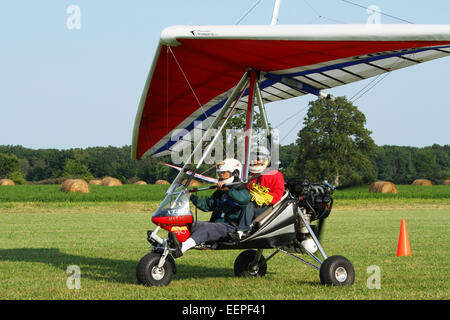 AIRBORNE WINDSPORTS model EDGE XT-912-L. A Weight-shift-control experimental aircraft with ROTAX model 912UL engine. Trike confi Stock Photo