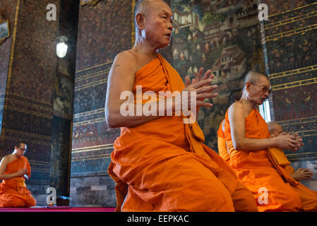 Buddhist Shrine Temple, Praying and Ordination Hall at Wat Pho, Bangkok, Thailand. Wat Pho (the Temple of the Reclining Buddha), Stock Photo