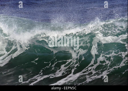 Wave, minimal seascape, landscape, background, grunge, beauty in nature, flying spray Stock Photo