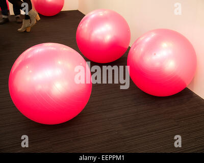 London, UK. 20th Jan, 2015. London Art Fair opened today, at the Islington Business Design Centre. Ball art at the London art Fair 2014 Credit:  Martyn Goddard/Alamy Live News Stock Photo