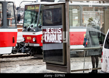 Newspaper stand, Charlie Hebdo, magazine Stock Photo