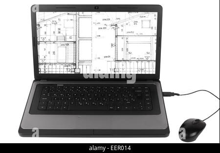 Architecture rolls architectural plans project architect blueprints Stock Photo