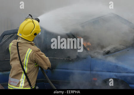 car fire Stock Photo