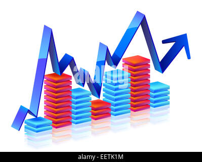 Vector graph on white background Stock Photo