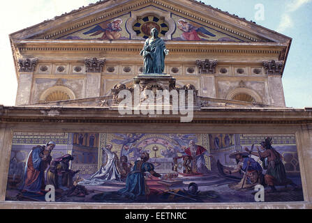 exterior fresco to the church San Gioacchino in central Rome Stock Photo