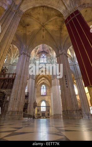 SEVILLE, SPAIN - OCTOBER 29, 2014: Indoor of Cathedral de Santa Maria de la Sede. Stock Photo