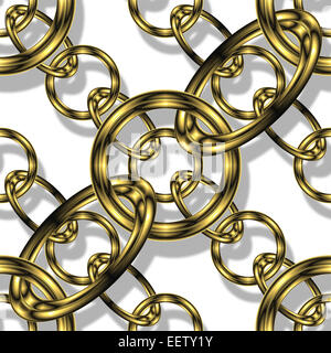 Gold chain closeup isolated on white Stock Photo