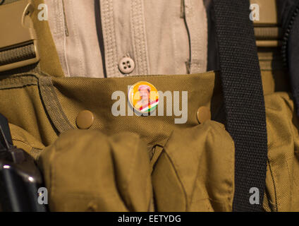 Kurdish Peshmerga On The Frontline With A President Massoud Barzani Badge, Duhok, Kurdistan, Iraq Stock Photo