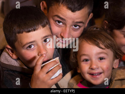 Yezedi Refugee Child From Sinjar, Duhok, Kurdistan, Iraq Stock Photo