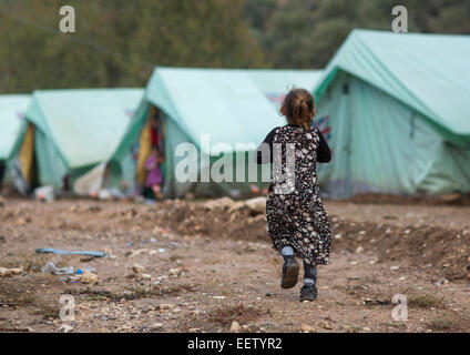 Yezedi Refugee Child From Sinjar, Lalesh, Kurdistan, Iraq Stock Photo
