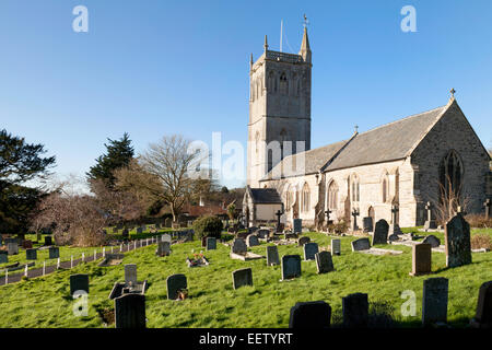 St Peter and St Paul Church, Bleadon Village, Somerset, England UK Stock Photo