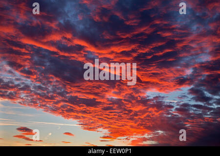 red cloudscape by sunset Stock Photo