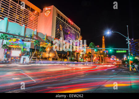 Las Vegas Strip by night, Las Vegas, Nevada, USA Stock Photo