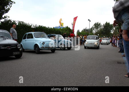 A couple of Fiat 500 on a Fiat 500 show in Cavallino Treporti Italy Stock Photo