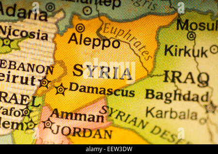 Map of Syria Stock Photo