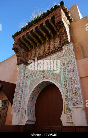 Beautifully decorated door in the Medina of Meknes, one of the imperial cities in Morocco Stock Photo