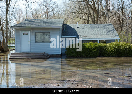 View of house after flood Stock Photo