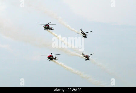 Indian Air Force Dhruv Helicopters Made in India on Air Show at India Stock Photo