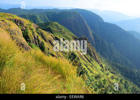 Western Ghats India Scenic Landscape Mountains and Valleys at Idukki District of Kerala Stock Photo