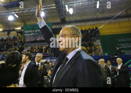 Sergei Stanishev, the President of the Party of European Socialists and former Prime Minister of Bulgaria, waves at the audience. PASOK (Panhellenic Socialist Movement) the junior partner in the current Greek government held their final election rally in Athens. Main speakers were the president of PASOK Evangelos Venizelos and Sergei Stanishev, President of PES (Party of European Socialists). © Michael Debets/Pacific Press/Alamy Live News Stock Photo