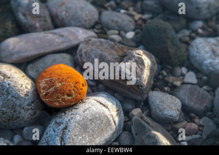 Sea polished rocks closeup Stock Photo