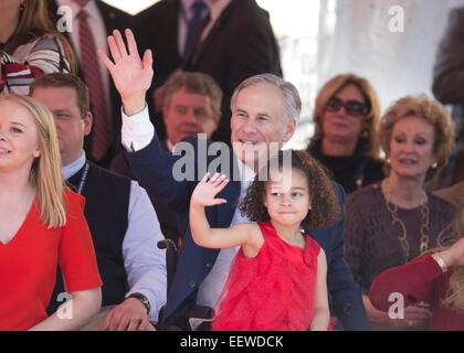 New Texas Gov. Greg Abbott with wife Cecilia after giving his Stock ...