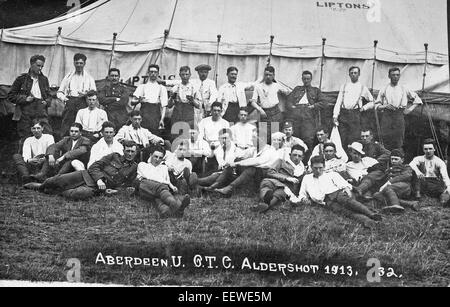 Aberdeen University Officers' Training Corps, Annual Camp, July 1913, Royal Army Medical Corps Depot, Aldershot. Stock Photo