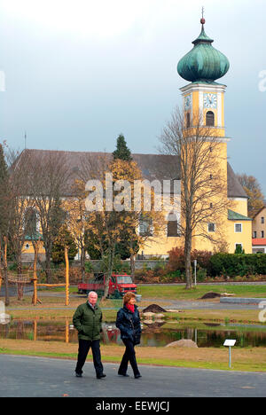 Frauenau, Maria Himmelfahrt catholic parish church, Bavarian Forest, Bavaria, Germany Stock Photo