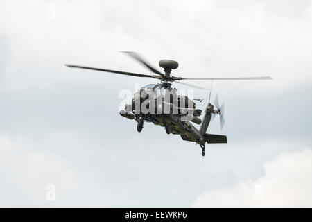 Boeing Augusta Westland Apache AH.1 Helicopter of 3 Regiment the British Army Air Corps displays at the 2014 RIAT Stock Photo