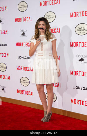 Actress Carly Steel arrives at the premiere of Mortdecai in Los Angeles, USA, on 21 January 2015. Photo: Hubert Boesl Carly Steele Stock Photo