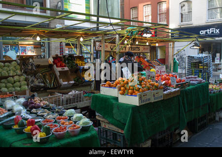 A fruit and vegetable stall on Berwick Street Market in Soho, London Stock Photo