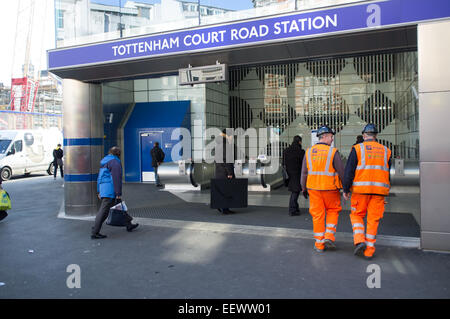 Entrance to Tottenham Court Road Tube station Stock Photo