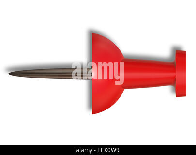 Red colored sharp pin isolated on white background Stock Photo