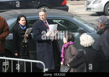 January 22, 2015 - New York, New York, U.S. - Longtime speaker of the New York state Assembly SHELDON SILVER, 70, is expected to be arrested on corruption charges after prosecutors subpoenaed records in a probe of undocumented payments he received from law firm Goldberg & Iryami PC. Silver failed to list the income on his financial-disclosure forms. PICTURED - Mar 05, 2010 - New York, New York, USA - Assembly Speaker SHELDON SILVER speaks to reporters about Gov. David Paterson's scandals after a press conference in Chinatown. (Credit Image: © Mariela Lombard/ZUMA Press) Stock Photo