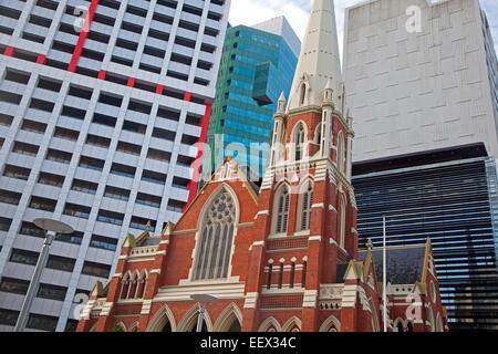 Albert Street Uniting Church, former Methodist Wesleyan Chapel in the center of Brisbane, capital city of Queensland, Australia Stock Photo