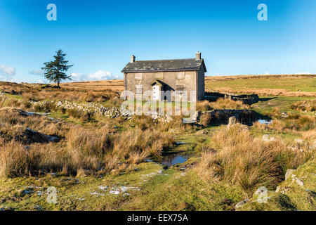 An old farmhouse at Nun's Cross on Darmoor National Park in Devon Stock Photo