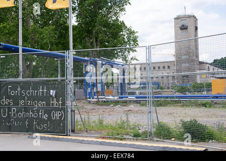 Main train station in Stuttgart Germany as seen from outside with fence from the construction site s21 Stock Photo