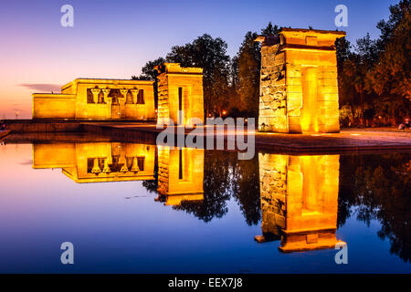 Madrid, Spain at the ancient Egyptian ruins of Temple Debod. Stock Photo