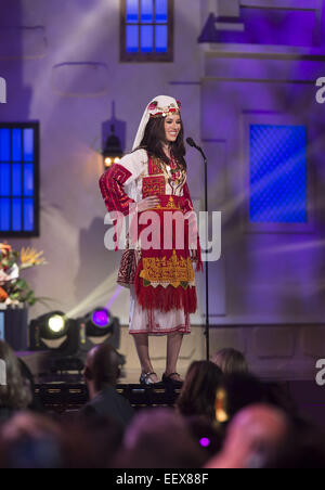 Miami, FL, USA. 21st Jan, 2015. Miami, FL - Jan 21: displays her national costume at the 2015 Miss Universe National Costume event at FIU Arena on January 21, 2015 in Miami, FL. Photo Credit: Andrew Patron © Andrew Patron/ZUMA Wire/Alamy Live News Stock Photo