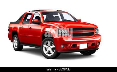 Red sport utility truck Stock Photo