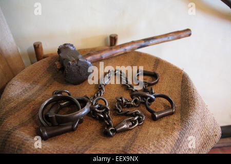 Iron Slave Manacles used in South Africa Stock Photo - Alamy
