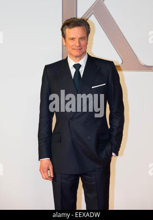 Actor Colin Firth attends the World Premiere of 'Kingsman: The Secret Service' at the Odeon Leicester Square. Stock Photo